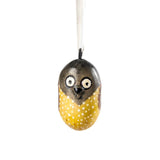 Wooden ornament | Yellow owl